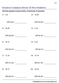 GCF of Two Numbers