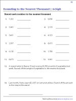 Rounding to the Nearest Thousand Worksheets