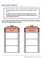 Facts and Opinions Worksheets