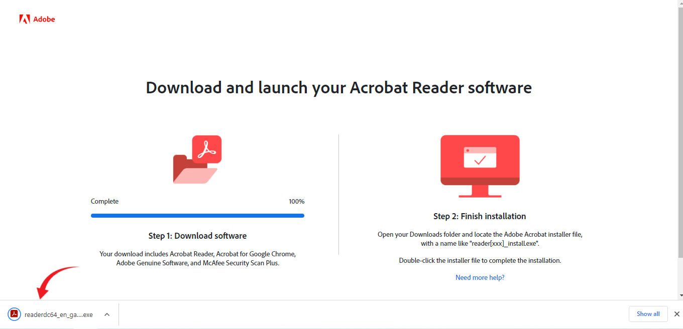 Run Adobe Acrobat Reader