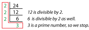 Factor tree for 24