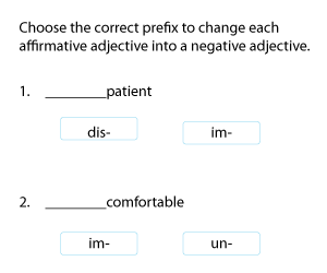 Negative Prefixes with Adjectives