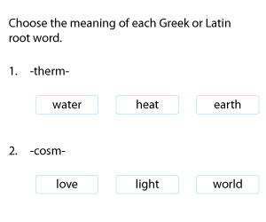Greek and Latin Root Words