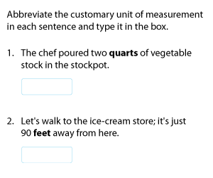 Abbreviating Customary Units of Measurement