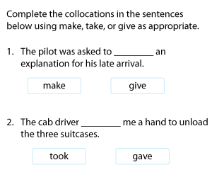 Collocations with Make, Take, and Give