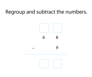 Subtracting 1-Digit from 2-Digit Numbers with Regrouping