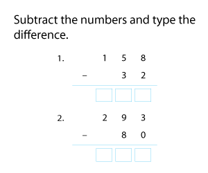 Subtract 2-digit Numbers from 3-digit Numbers | No Regrouping
