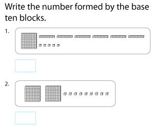 Writing Three-Digit Numbers Shown by Base Ten Blocks