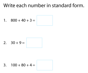 Writing up to 1,000 in Standard Form