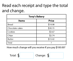 Addition and Subtraction of Money | Receipts