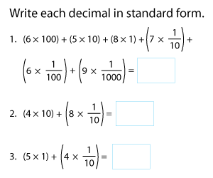 Expressing Decimals in Standard Form