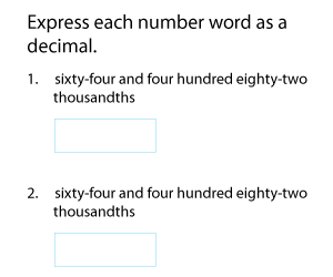 Converting Decimals in Word Forms to Standard Forms