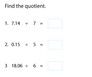 Dividing Decimals by Whole Numbers