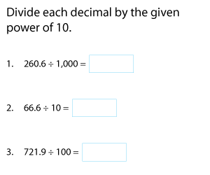 Dividing Decimals by Powers of 10