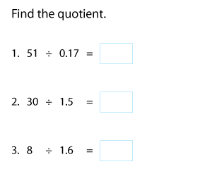 Dividing Whole Numbers by Decimals