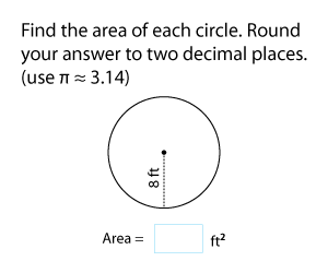 Area of Circles Using Radius | Customary Units