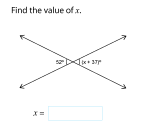 Algebra in Vertical Angles | One-Step Equations