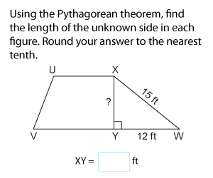 Applications of Pythagorean Theorem in Shapes | Customary