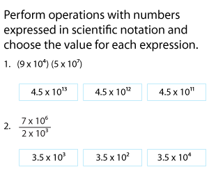 Operations with Numbers Expressed in Scientific Notation