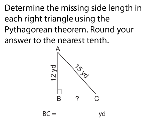 Pythagorean Theorem - Unknown Side Lengths | Customary