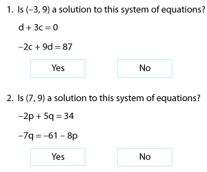 Systems of Equations | Identifying Solutions