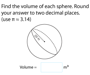 Volume of Spheres | Metric Units