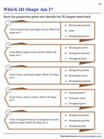 Faces, Edges, and Vertices - Riddles