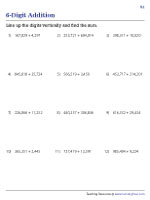 Line Up Addition | 6-digit Numbers