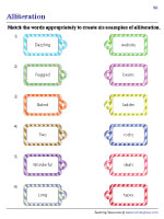 Matching Words and Creating Alliterations - 3