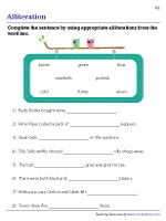 Completing Alliteration in Sentences