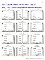 ABC Order Based on the First Letter - 1