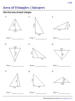 Area of Triangles | Integers - Level 1 - 3