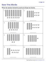 2-digit Numbers Shown by Base Ten Blocks - 2