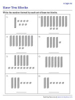 2-digit Numbers Shown by Base Ten Blocks - 3