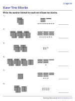 3-digit Numbers Shown by Base Ten Blocks - 3