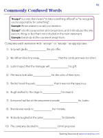Completing Sentences with Accept or Except - 1