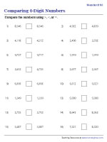 Comparing 4-Digit Numbers Using Symbols - 3