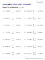 Comparing Larger Numbers Using Symbols - 2