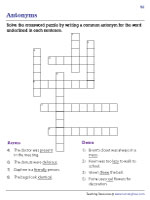 Antonym Crossword Puzzles - 3