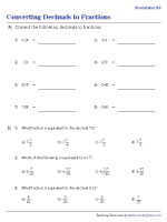 Converting Decimals to Fractions | Moderate - 2