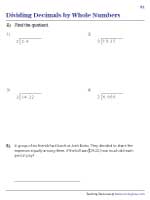 Dividing Decimals by Whole Numbers - 1