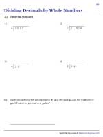 Dividing Decimals by Whole Numbers - 2