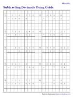 Decimal Subtraction Using Grids - Mixed Review