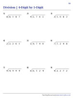 4-digit by 1-digit Division with and without Remainders - 3