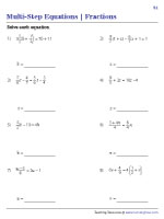 Multi-Step Equations with Fractions