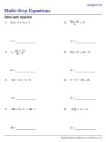Multi-Step Equations with Integers - 1
