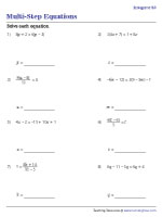 Multi-Step Equations with Integers - 2