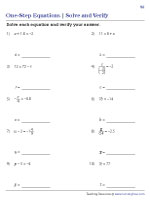 Solve and Verify - One-Step Equations - 3