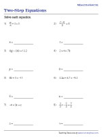 Two-Step Equations - Mixed Review