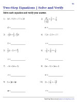 Solve and Verify - Two-Step Equations - 1